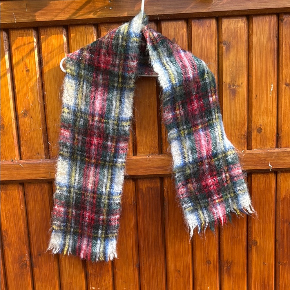 Chic Plaid Scarf in Red, Green, and Cream